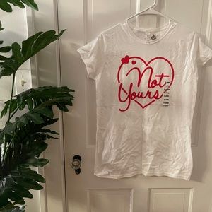 White T-Shirt with Red Heart Design